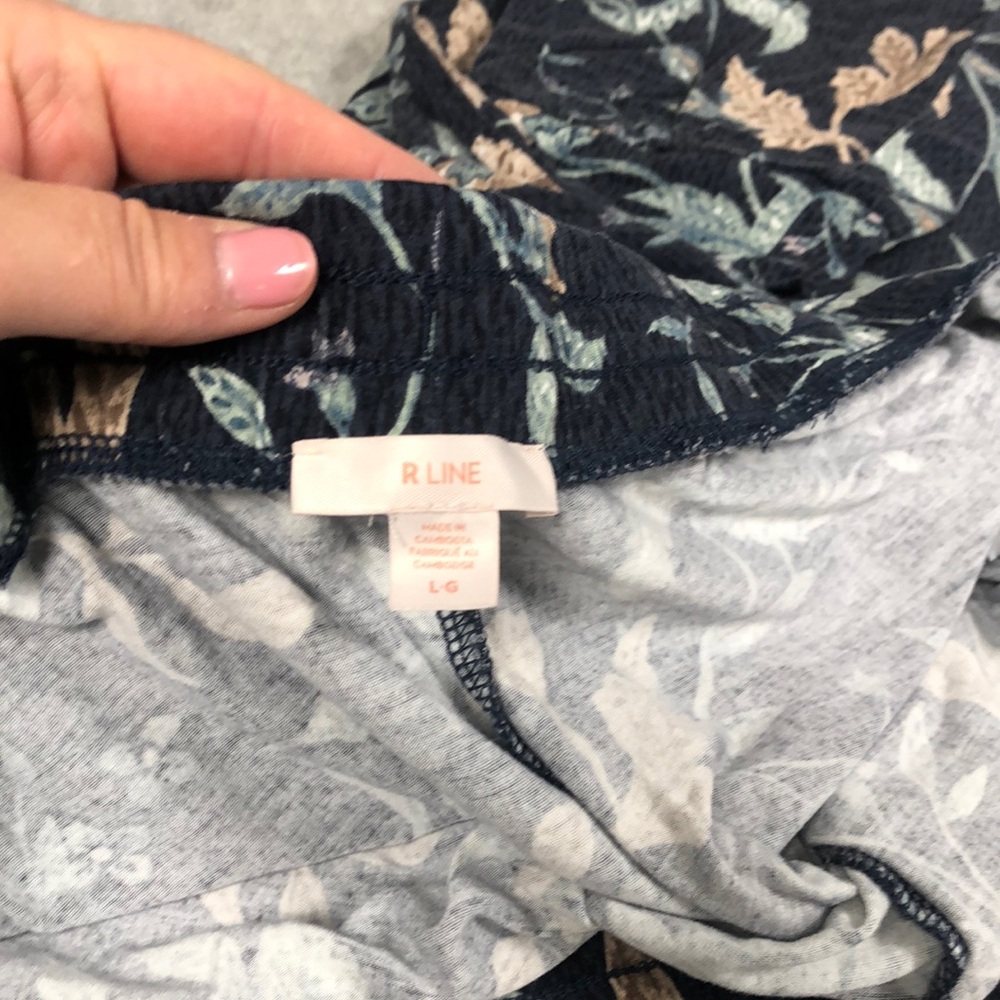 Two piece set - white camisole and Floral Pants